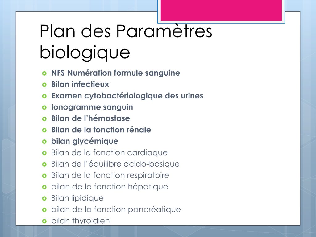 LES PARAMETRES VITAUX ET BIOLOGIQUES Chu Nantes_85