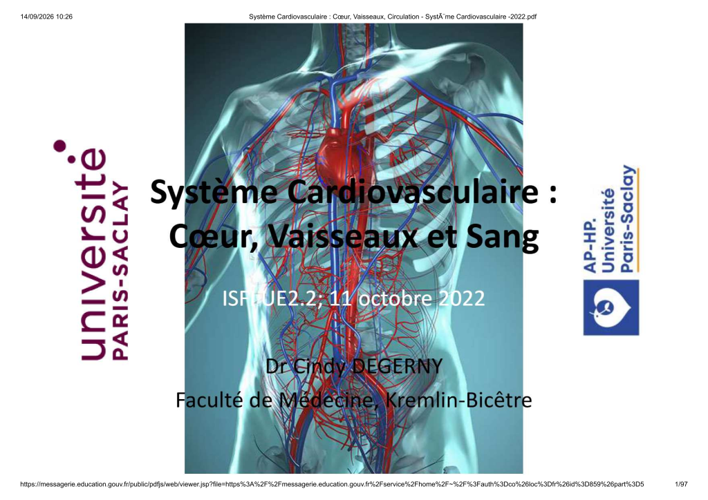 Système Cardiovasculaire _ Cœur, Vaisse...- SystÃ¨me Cardiovasculaire -2022_1