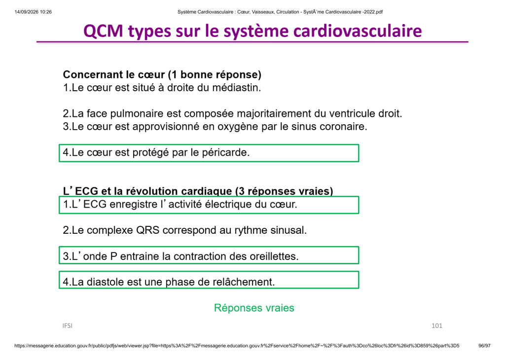 Système Cardiovasculaire _ Cœur, Vaisse...- SystÃ¨me Cardiovasculaire -2022_96
